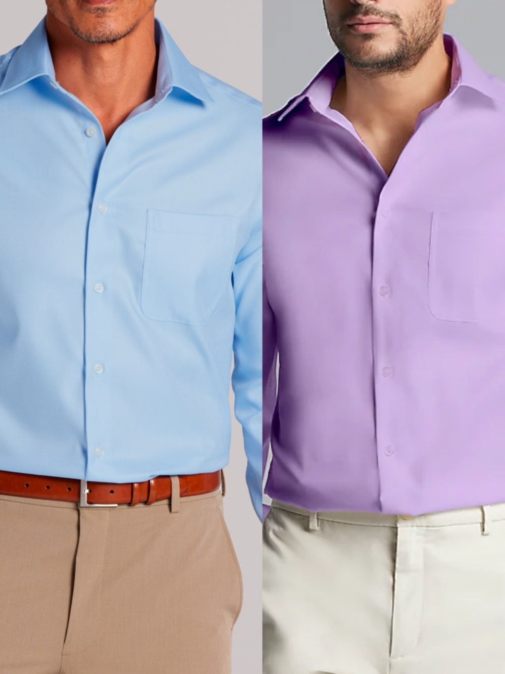 Joseph Abboud Bundle of 2 Light Purple and Light Blue Dress Shirt